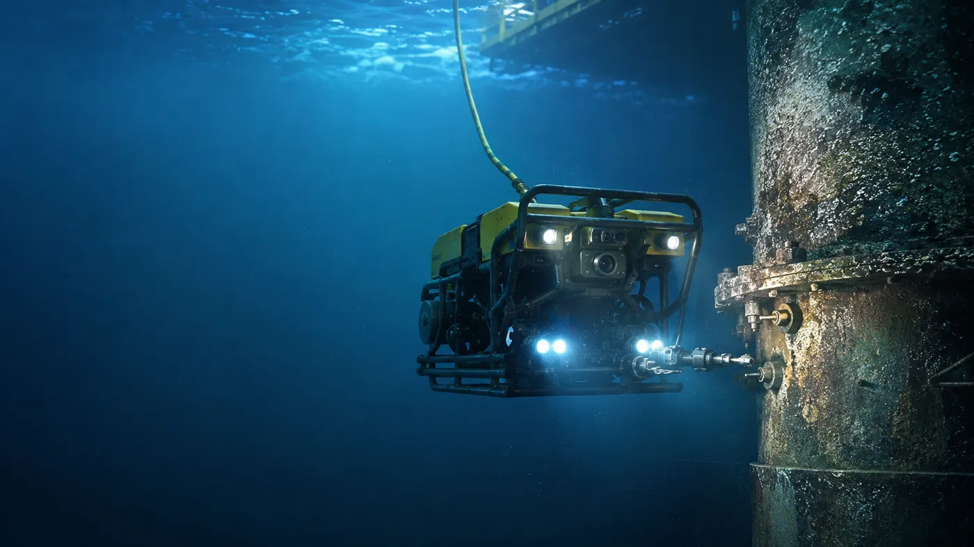 Vehículo submarino operado remotamente ROV para inspección de represas y tuberías